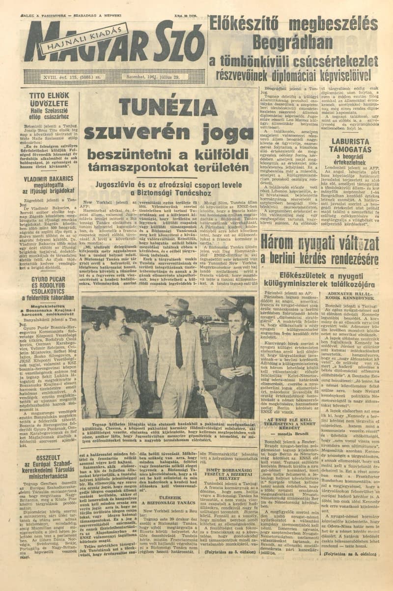 Magyar Szó, 18. évf. 1961. július 29. 175. sz. 1–12. oldal