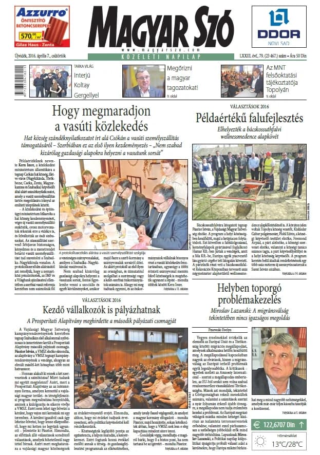 Magyar Szó, 73. évf. 2016. április 7. 79. sz. 1–20. oldal