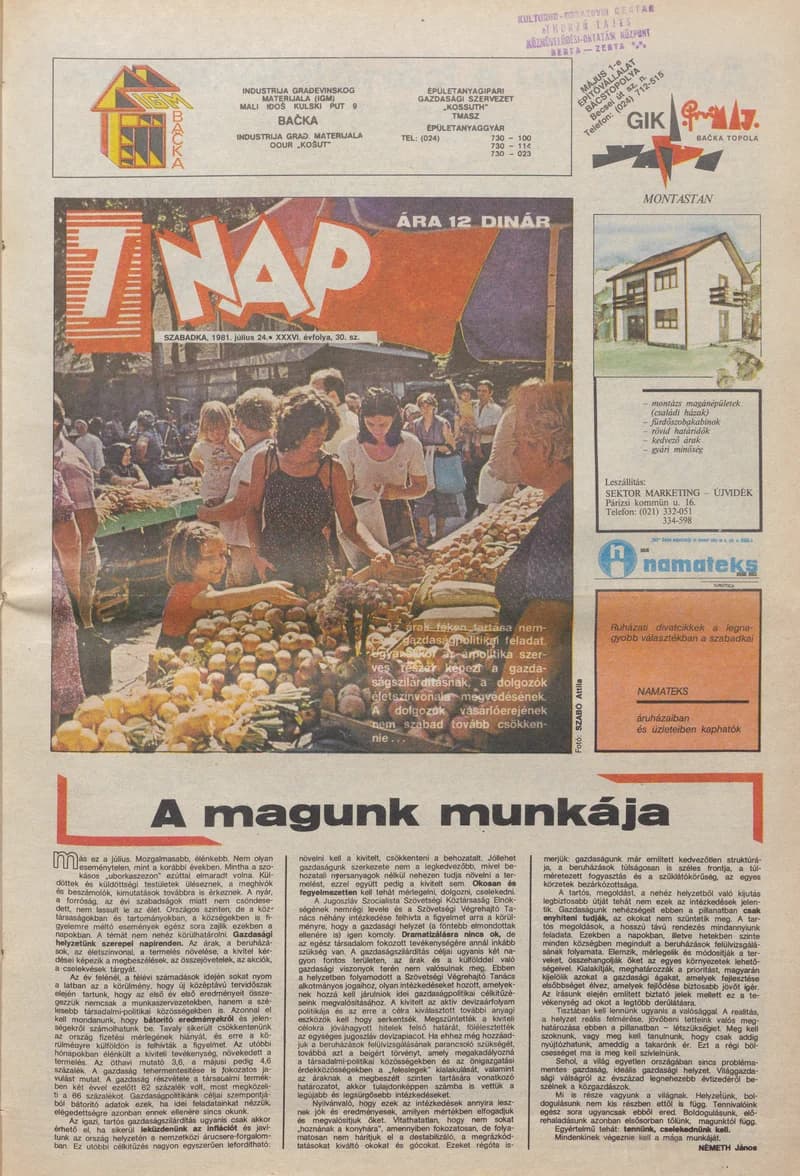 7 Nap, 36. évf. 1981. július 24. 30. sz. 1–16. oldal
