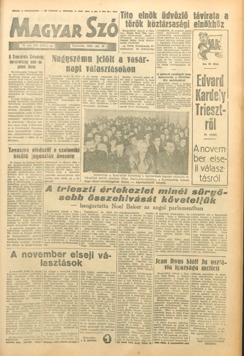 Magyar Szó, 9. évf. 1952. október 29. 298. sz. 1–10. oldal