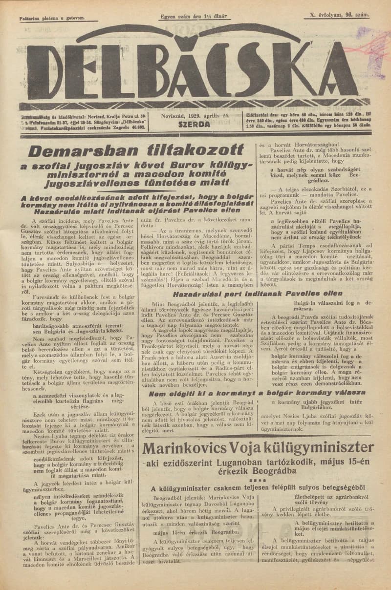 Délbácska, 10. évf. 1929. április 24. 96. sz.