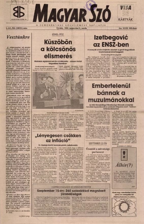 Magyar Szó, 50. évf. 1993. szeptember 8. 244. sz. 1–12. oldal