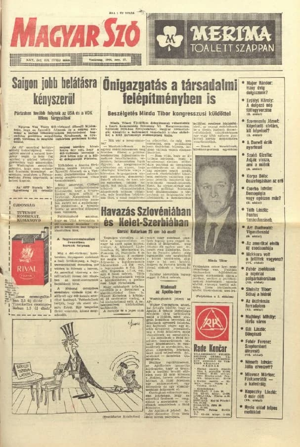 Magyar Szó, 25. évf. 1968. november 17. 318. sz. 1–32. oldal