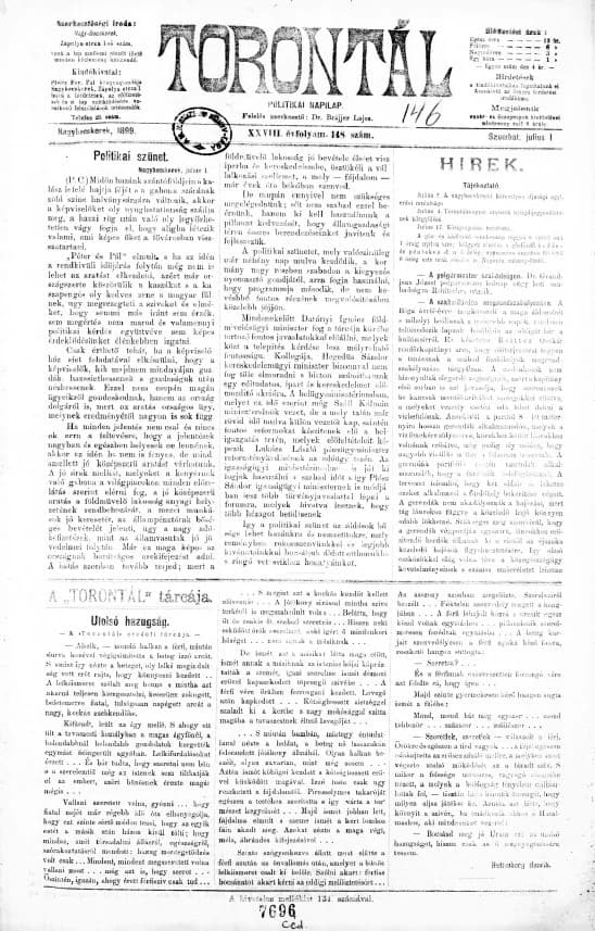 Torontál, 28. évf. 1899. július 1. 148. sz.