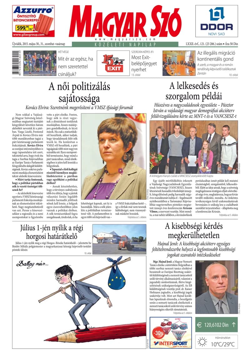 Magyar Szó, 72. évf. 2015. május 30. – 31. 121. sz. 1–32. oldal