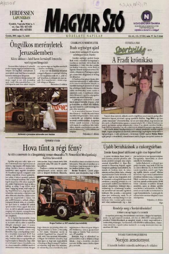 Magyar Szó, 60. évf. 2003. május 19. 116. sz. 1–16. oldal