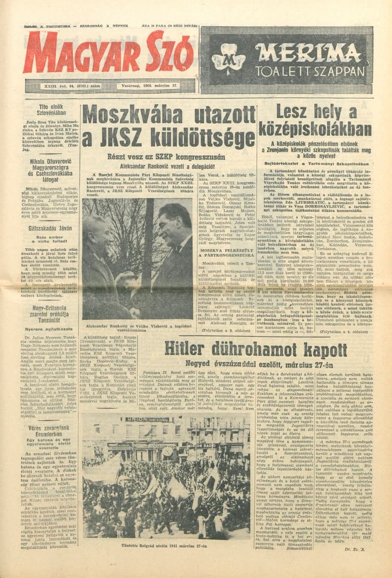 Magyar Szó, 23. évf. 1966. március 27. 84. sz.