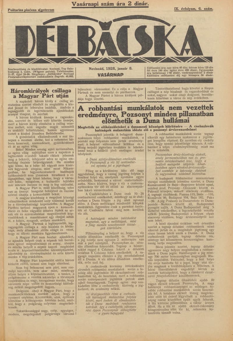 Délbácska, 9. évf. 1928. január 8. 6. sz.