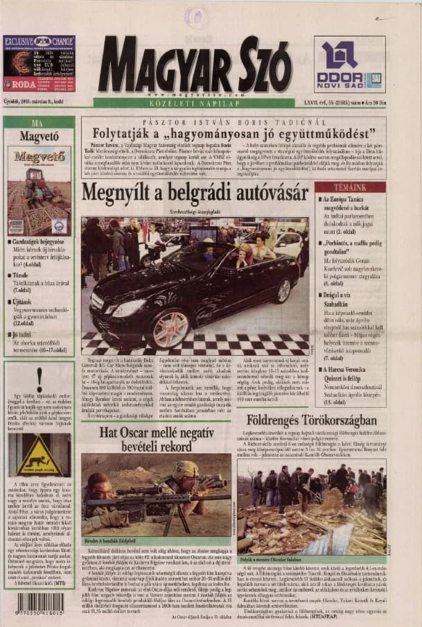 Magyar Szó, 67. évf. 2010. március 9. 55. sz. 1–20. oldal