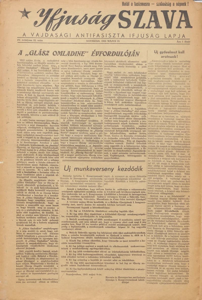 Ifjúság Szava, 1. évf. 1945. május 21. 4. sz.