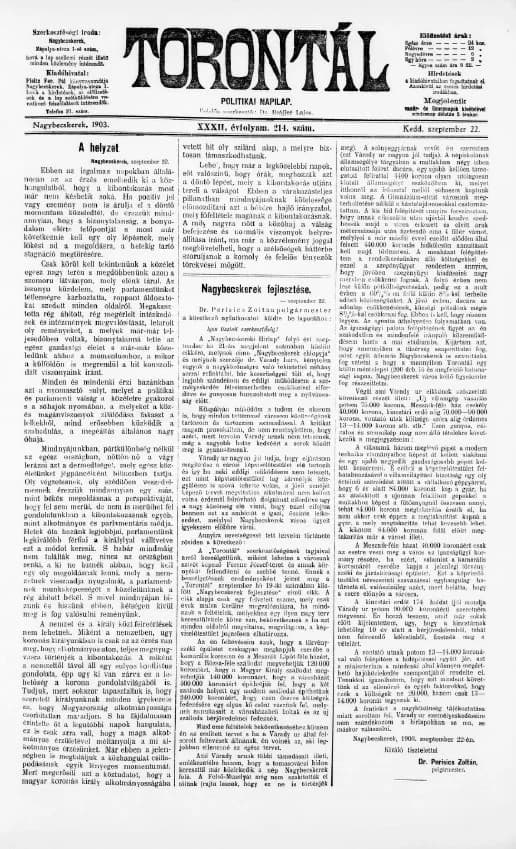 Torontál, 32. évf. 1903. szeptember 22. 214. sz.