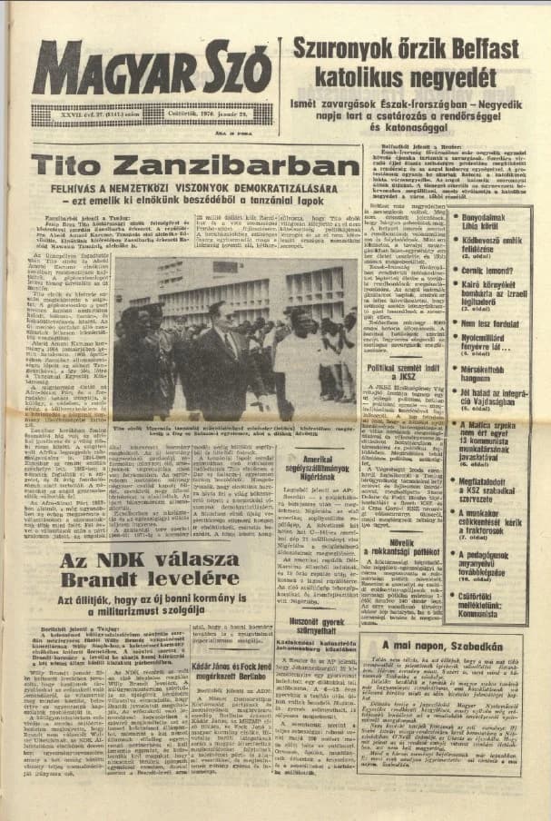 Magyar Szó, 27. évf. 1970. január 29. 27. sz. 1–20. oldal