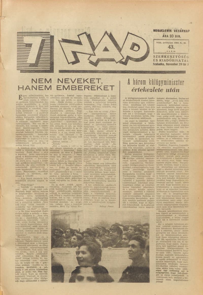 7 Nap, 8. évf. 1953. október 25. 43. sz. 1–16. oldal