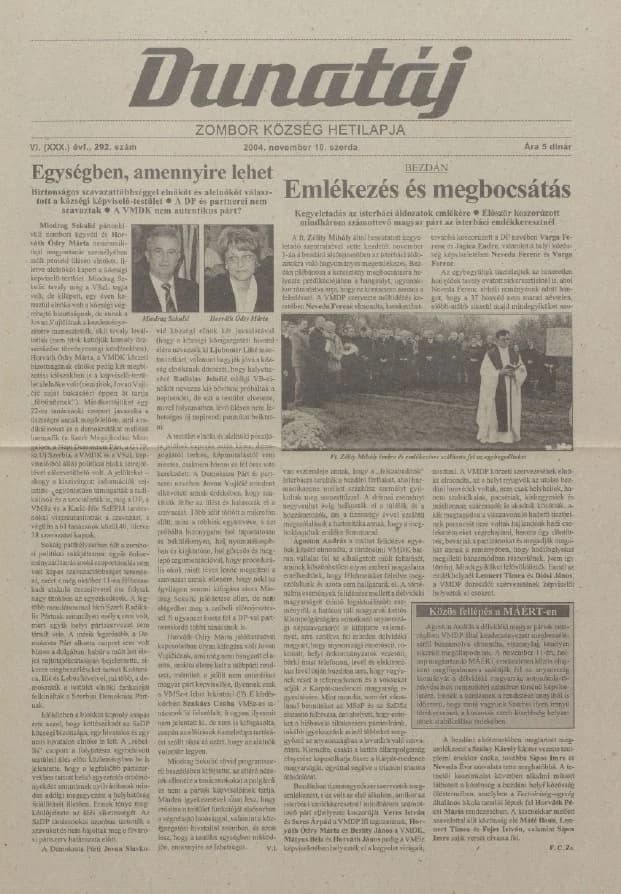 Dunatáj, 6. évf. 2004. november 10. 292. sz.