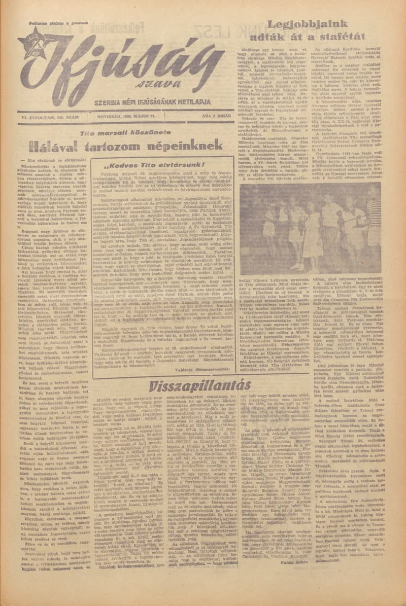 Ifjúság Szava, 6. évf. 1950. május 27. 246. sz.