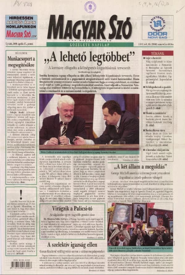 Magyar Szó, 66. évf. 2009. április 17. 88. sz. 1–20. oldal