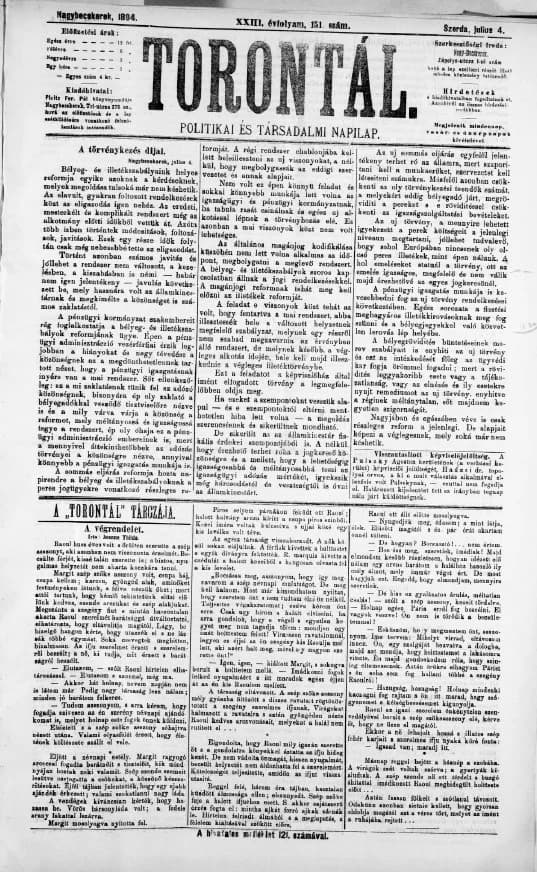 Torontál, 23. évf. 1894. július 4. 151. sz.