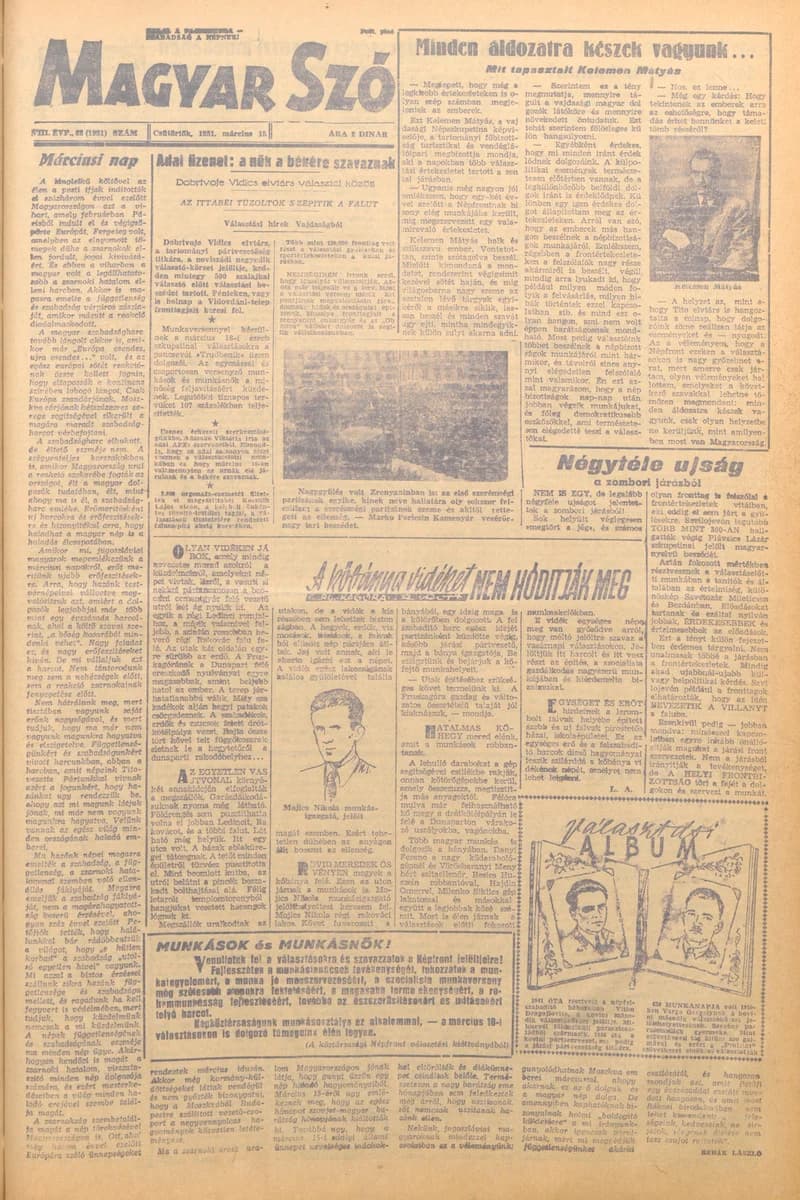 Magyar Szó, 8. évf. 1951. március 15. 62. sz. 1–4. oldal