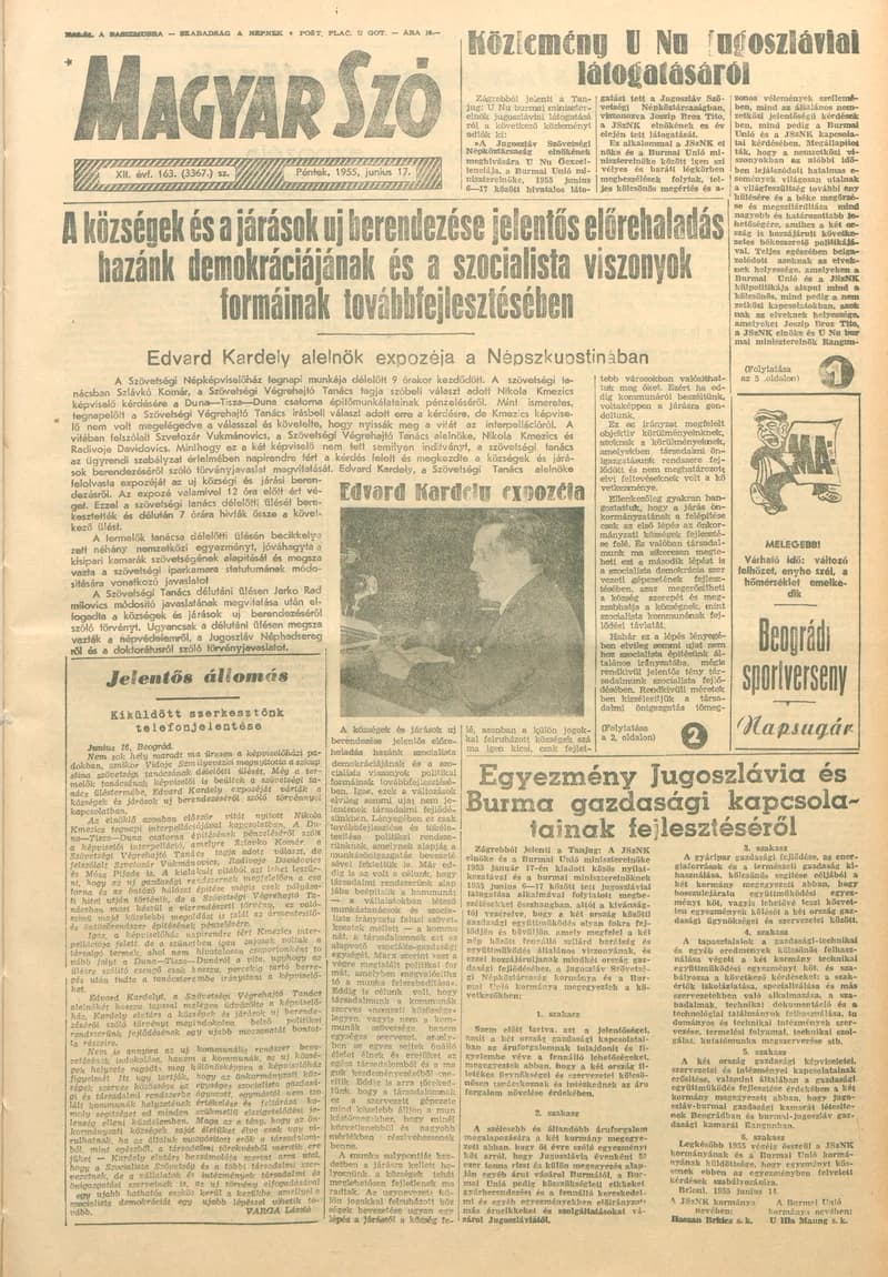 Magyar Szó, 12. évf. 1955. június 17. 163. sz. 1–8. oldal