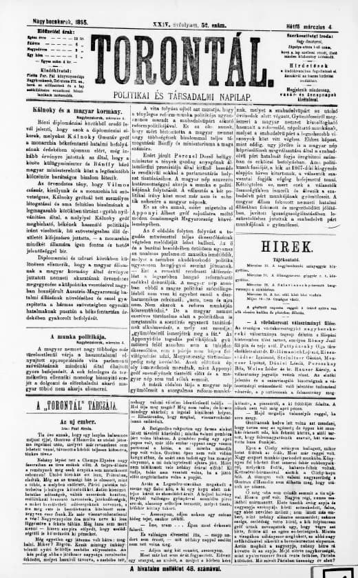 Torontál, 24. évf. 1895. március 4. 52. sz.