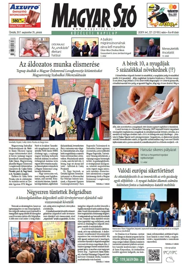 Magyar Szó, 74. évf. 2017. szeptember 29. 227. sz. 1–16. oldal