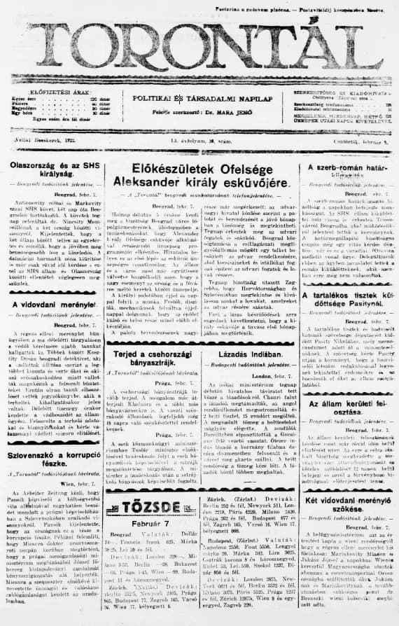 Torontál, 51. évf. 1922. február 9. 30. sz.