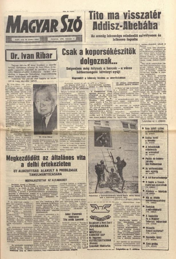 Magyar Szó, 25. évf. 1968. február 3. 32. sz. 1–20. oldal