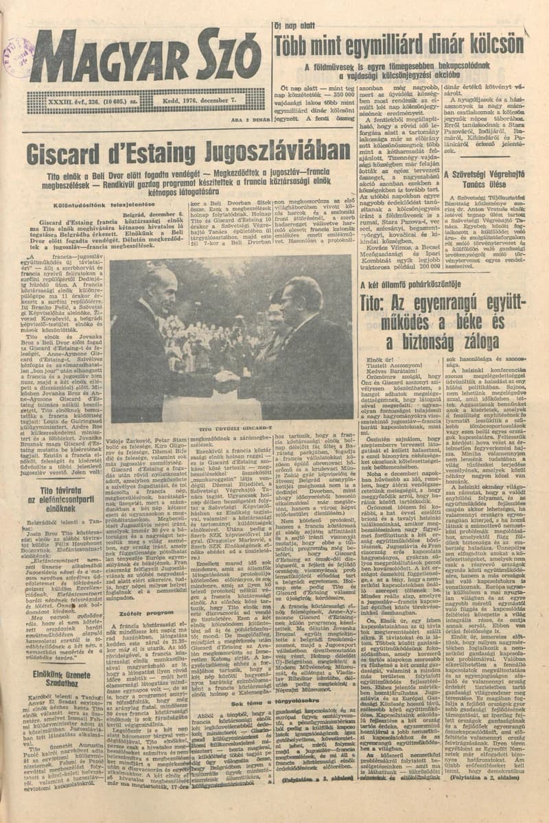 Magyar Szó, 33. évf. 1976. december 7. 336. sz. 1–20. oldal