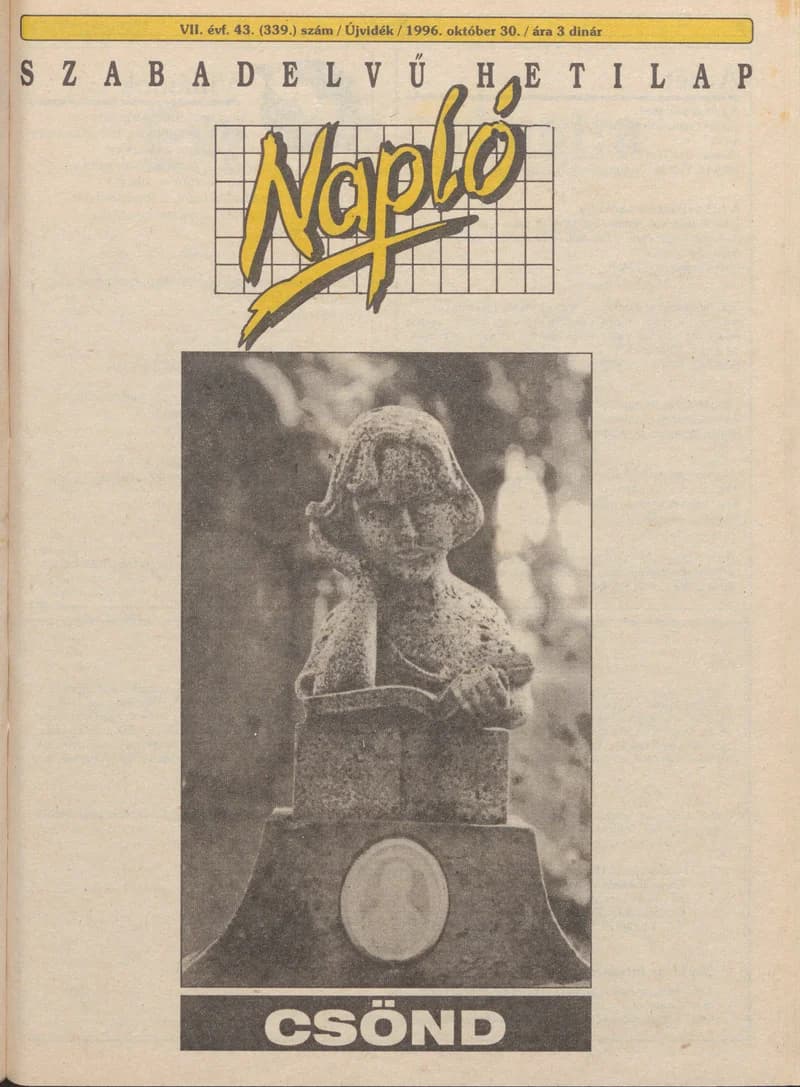 Napló - Szabadelvű hetilap, 7. évf. 1996. október 30. 339. sz.