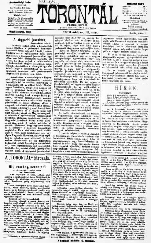 Torontál, 27. évf. 1898. június 1. 123. sz.
