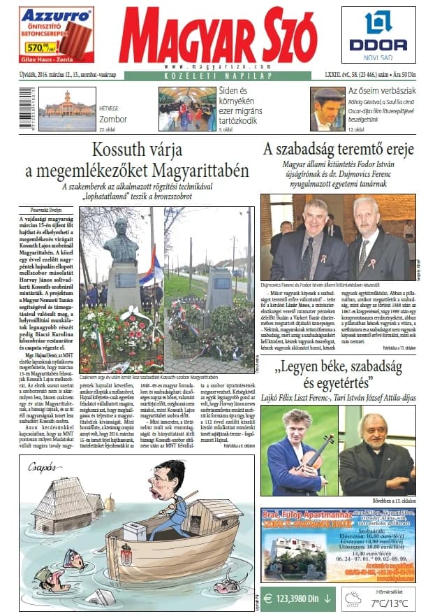 Magyar Szó, 73. évf. 2016. március 12. – 13. 58. sz. 1–48. oldal
