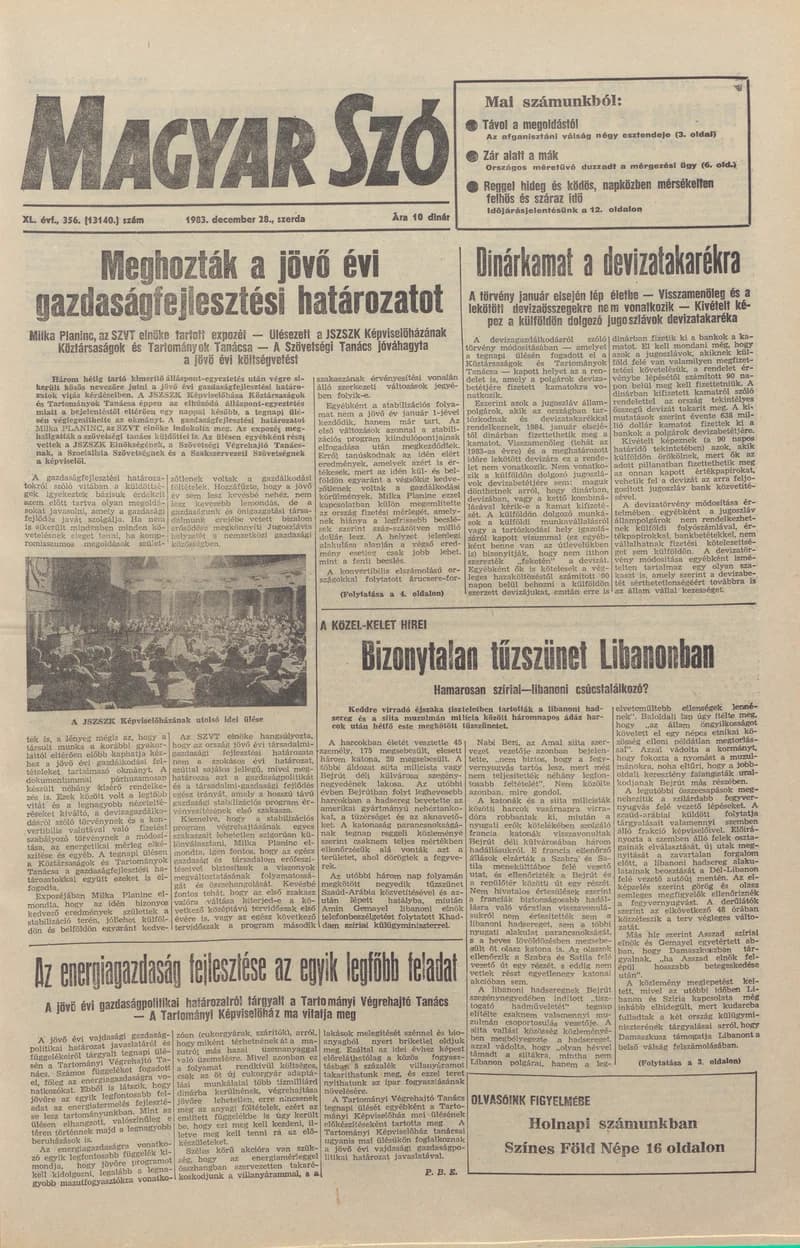 Magyar Szó, 40. évf. 1983. december 28. 356. sz.