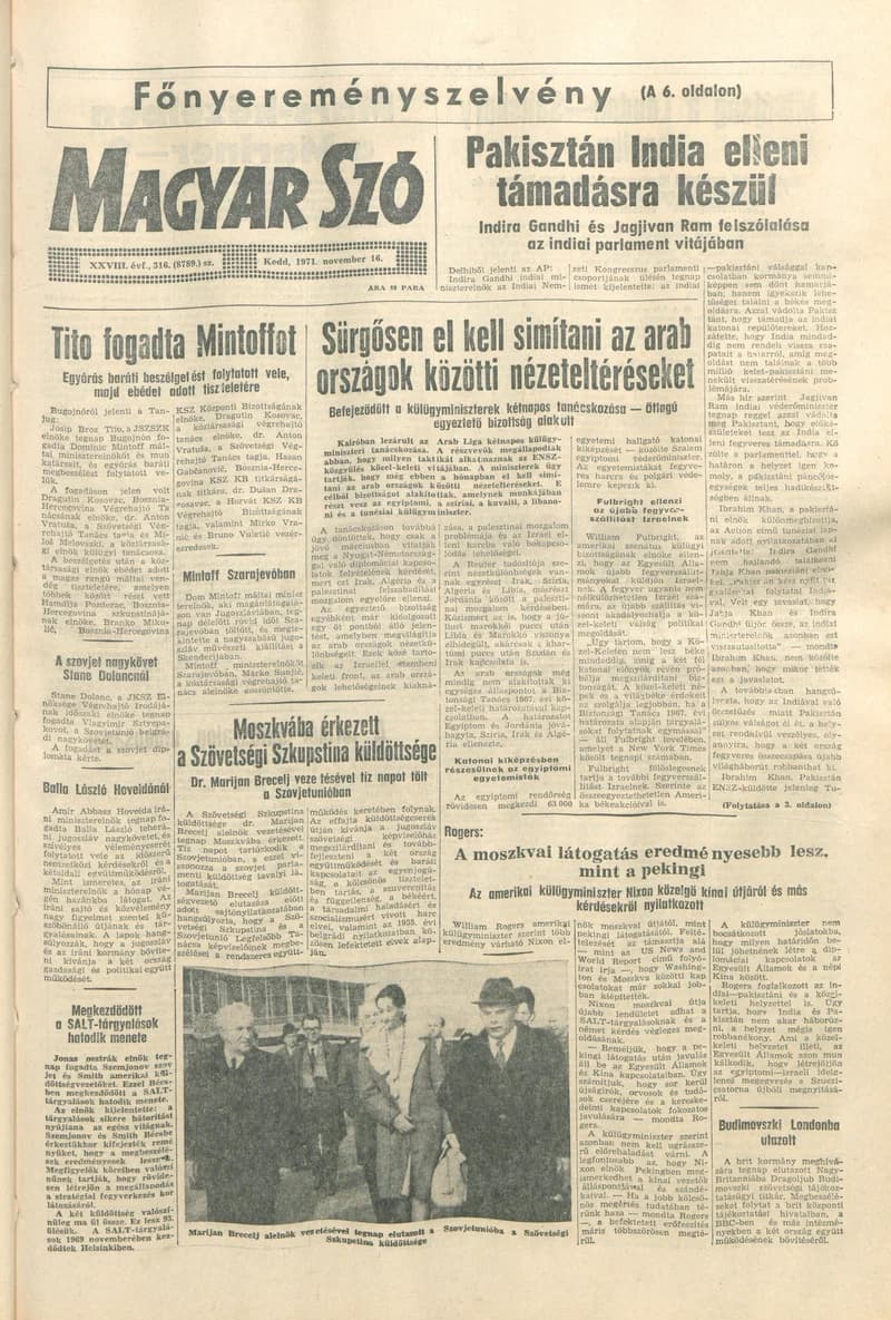 Magyar Szó, 28. évf. 1971. november 16. 316. sz. 1–16. oldal