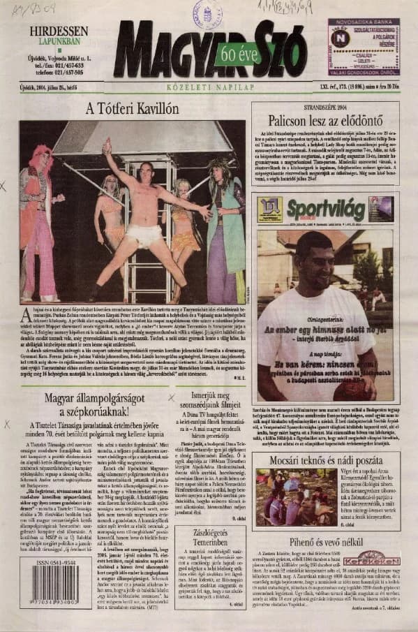 Magyar Szó, 61. évf. 2004. július 26. 173. sz. 1–12. oldal