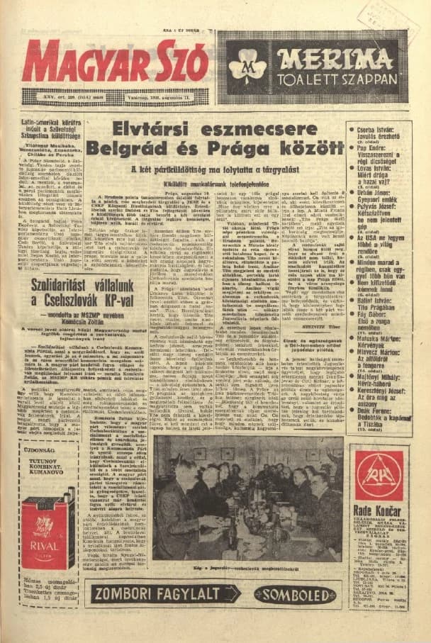 Magyar Szó, 25. évf. 1968. augusztus 11. 220. sz. 1–32. oldal