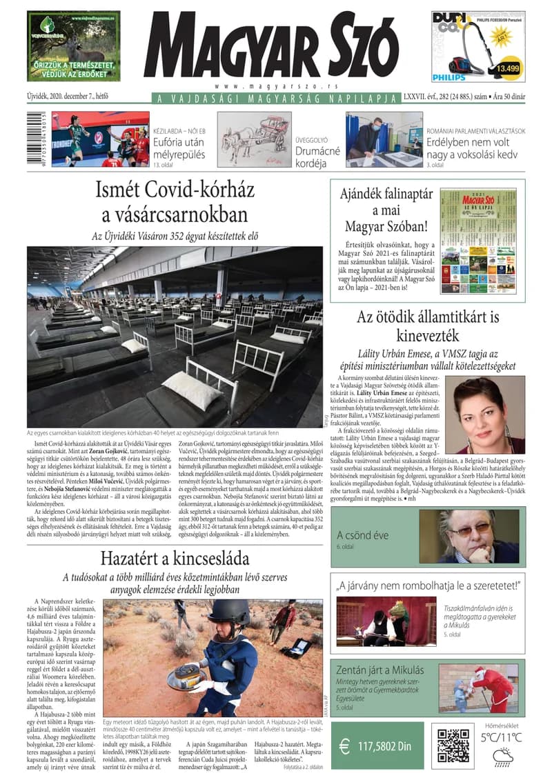 Magyar Szó, 77. évf. 2020. december 7. 282. sz. 1–16. oldal