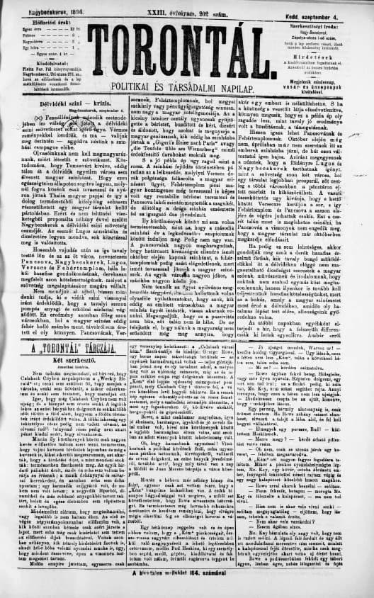 Torontál, 23. évf. 1894. szeptember 4. 202. sz.