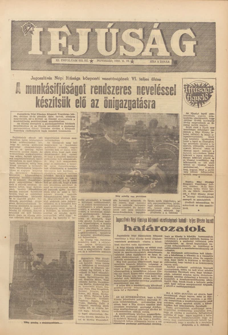 Ifjúság, 11. évf. 1955. október 15. 522. sz.