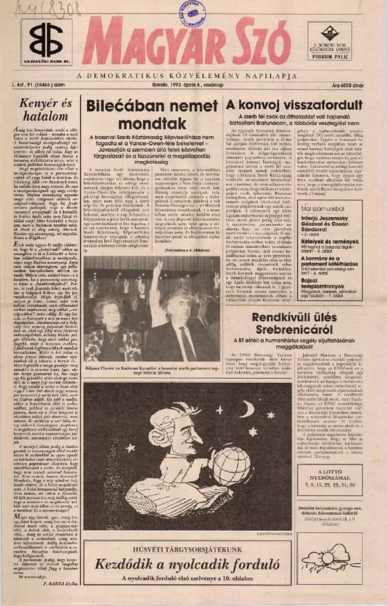 Magyar Szó, 50. évf. 1993. április 4. 91. sz. 1–24. oldal