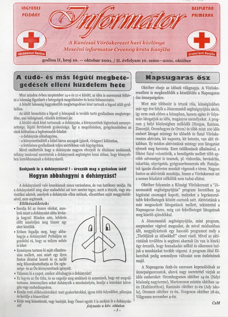 Informator, 2. évf. 2001. október 1. 10. sz.