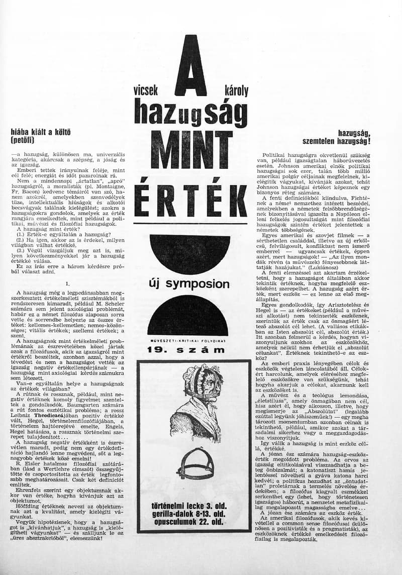 Új Symposion, 2. évf. 1966. 19. sz. 1–28. oldal