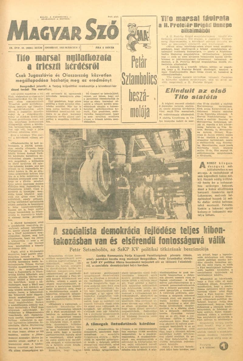 Magyar Szó, 9. évf. 1952. március 1. 52. sz. 1–6. oldal