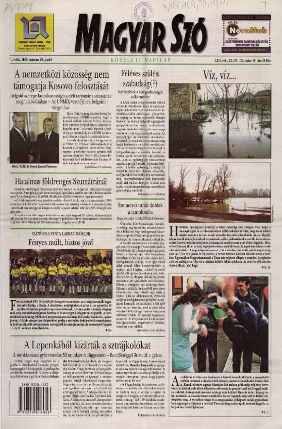 Magyar Szó, 62. évf. 2005. március 29. 72. sz. 1–20. oldal