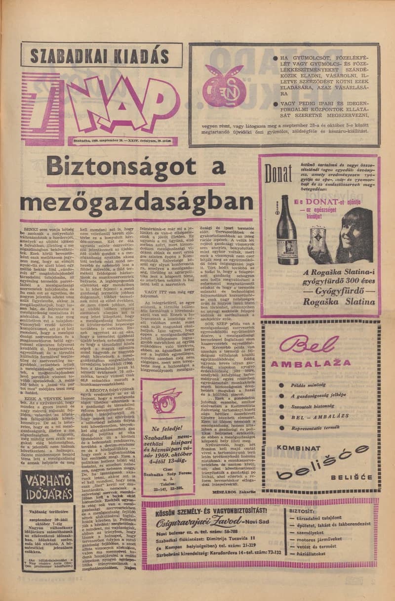 7 Nap, 24. évf. 1969. szeptember 26. 39. sz. 1–16. oldal