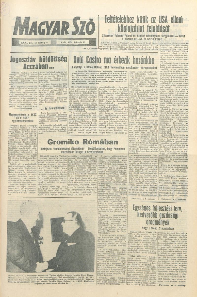 Magyar Szó, 31. évf. 1974. február 19. 48. sz. 1–20. oldal