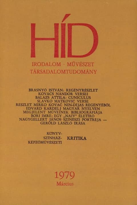 Híd, 43. évf. 1979. március. 3. sz. 269–412. oldal