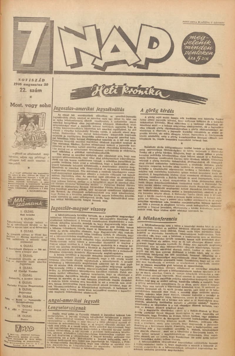 7 Nap, 1. évf. 1946. augusztus 30. 22. sz. 1–12. oldal