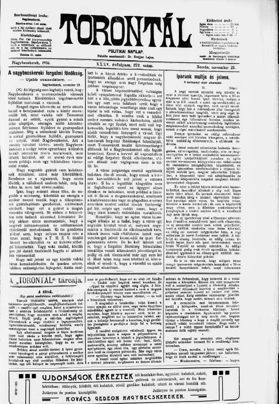 Torontál, 35. évf. 1906. november 28. 272. sz.