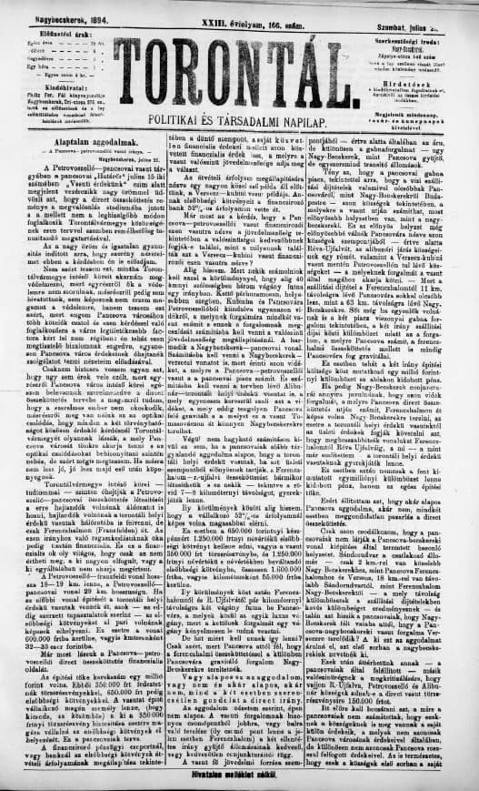 Torontál, 23. évf. 1894. július 21. 166. sz.