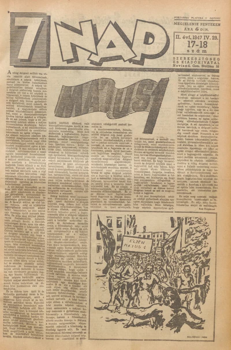 7 Nap, 2. évf. 1947. április 29. 17–18. sz. 1–20. oldal